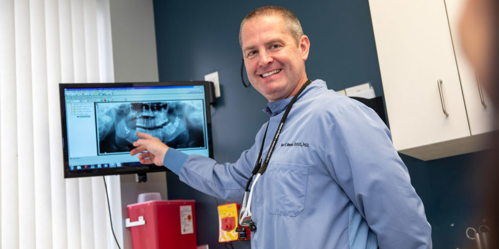 dr blaeser discussing dental procedure Peabody, MA